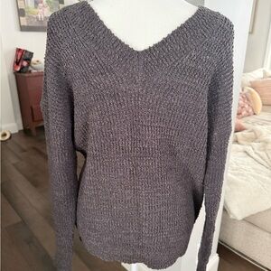 Cozy Gray V-Neck Sweater